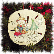 Snowman Sand Dollar Ornament