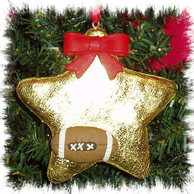 FOOTBALL RESIN STAR ORNAMENT
