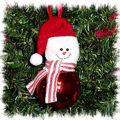 Felt Snowman atop a Christmas Ornament