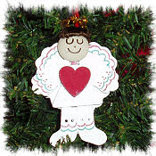 Wooden Boy Angel Ornament