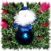 Fuzzy Blue Santa Ornament