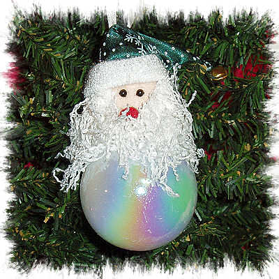 MUSLIN BEARDED GREEN-WHITE SANTA