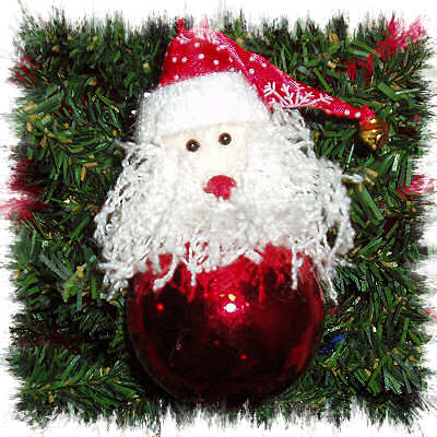 MUSLIN RED SANTA ORNAMENT