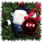 Fuzzy Full-bodied Blue Santa Ornament
