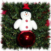 Red, Fleece Snowman Ornament