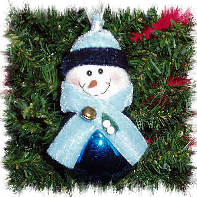 BLUE SNOWMAN, HEAD ORNAMENT