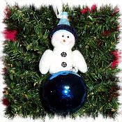 Blue, Fleece Snowman Ornament