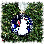 Glass Snowman Ornament