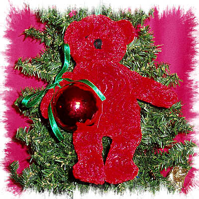 RED TEDDY BEAR ORNAMENT