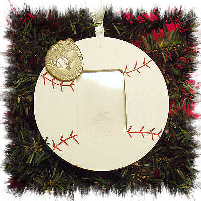 BASEBALL PHOTO FRAME ORNAMENT