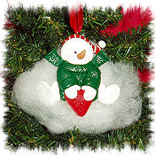Resin Wishing Heart Snowman
