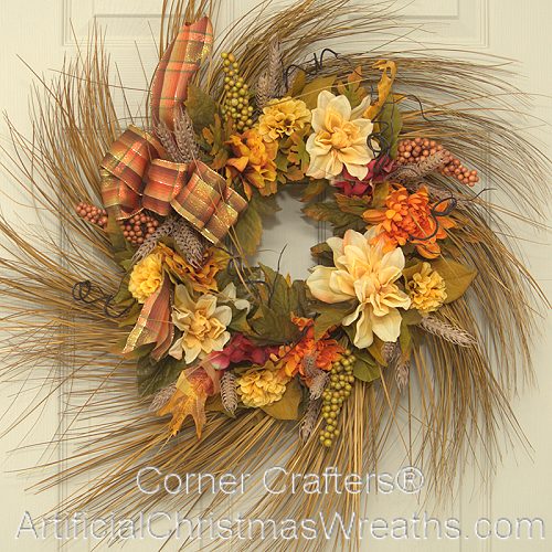 AUTUMN HARVEST FLORAL WREATH