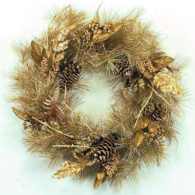 GOLDEN NEEDLE PINE CHRISTMAS WREATH (WHOLESALE)