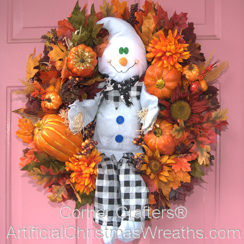 Friendly Halloween Ghost Wreath