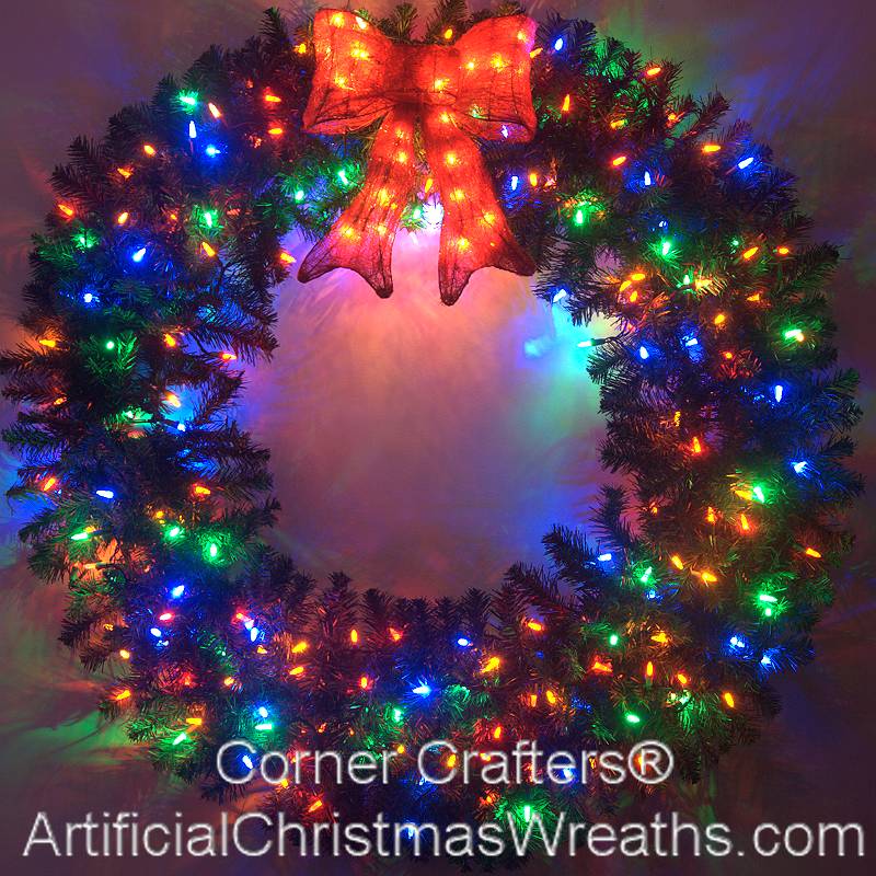 4 FOOT DELUXE COLOR CHANGING LED PRELIT CHRISTMAS WREATH