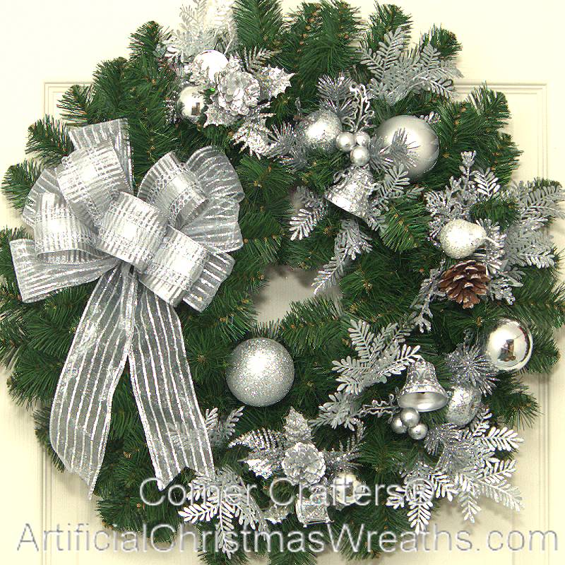 silver bells christmas wreath artificialchristmaswreaths silver bells christmas wreath artificialchristmaswreaths
