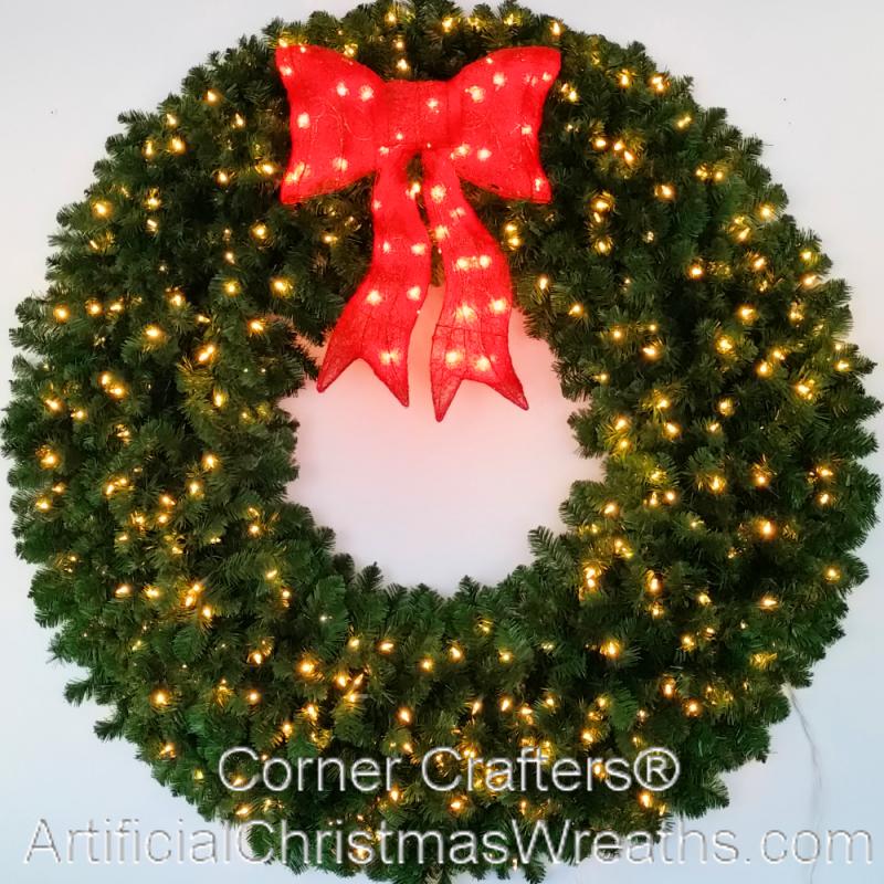 5 FOOT L.E.D. PRELIT CHRISTMAS WREATH | ArtificialChristmasWreaths.com