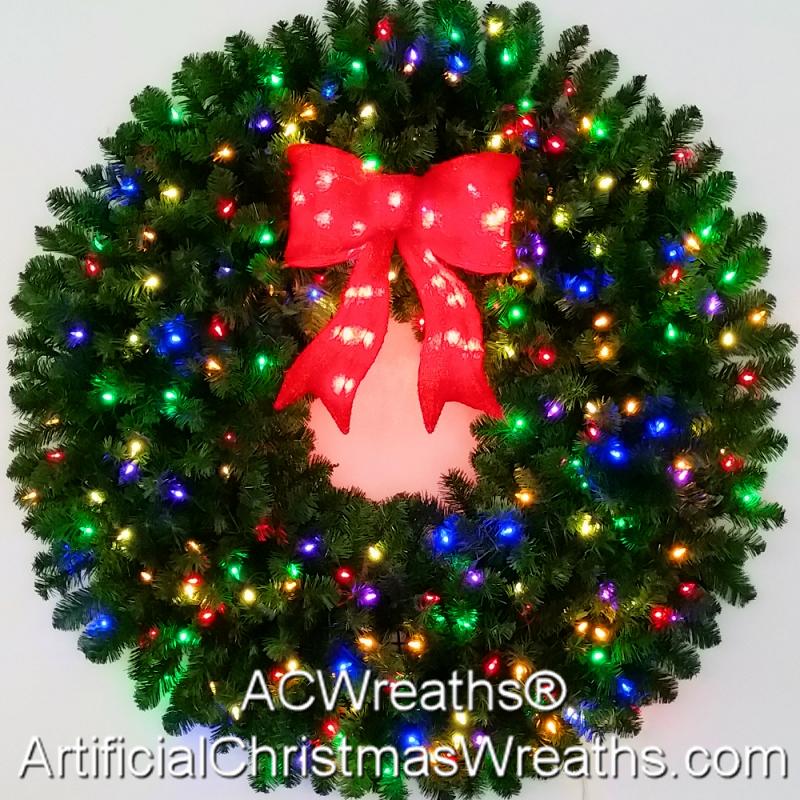 Pre lit christmas wreath outdoor discount