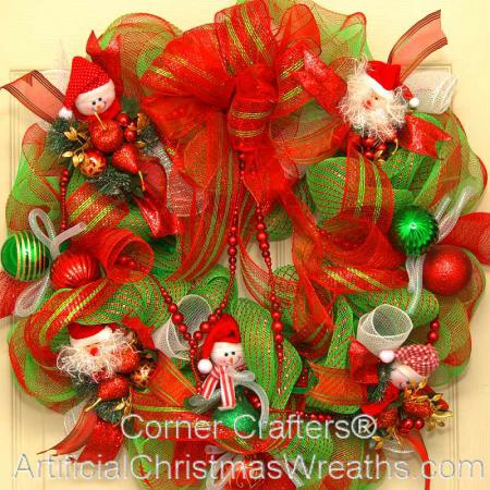 Deco Mesh Christmas Wreath - Upright and Caffeinated