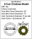 8 Foot Christmas Wreath Specs