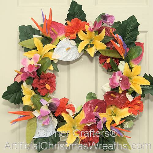 TROPICAL FLORAL WREATH - FREE SHIPPING!